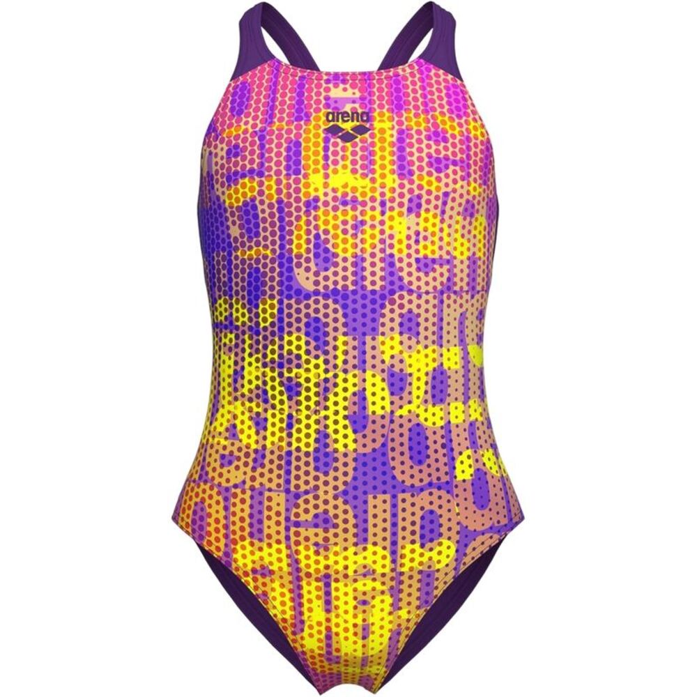 Arena Girls Multi Colours One Piece Bathing Suit / Purple